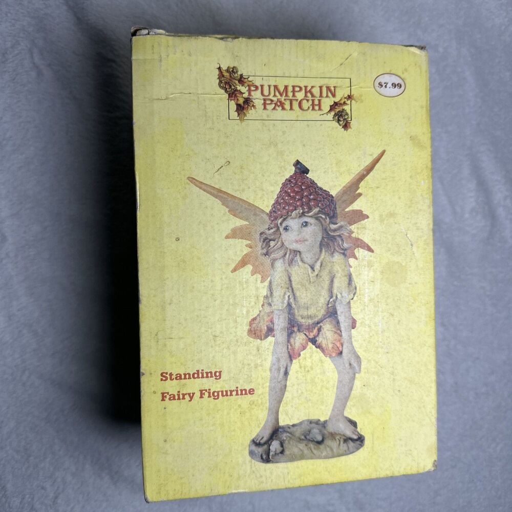 PUMPKIN PATCH SITTING FAIRY FIGURINE 6” & STANDING FAIRY FIGURINE 8” NEW IN BOX - Picture 3 of 15